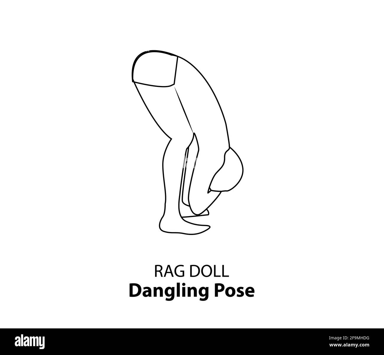 Homme pratiquant le yoga pose isolé contour Illustration. Homme debout dans RAG dol pose ou bancale, icône de la ligne d'Asana de Yoga Illustration de Vecteur