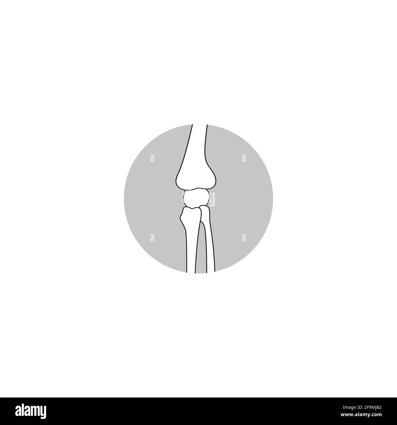 Vecteur d'icône de liaison osseuse minimaliste moderne. Simple signe d'os pour squelette humain, concept médical ou de soins de santé. Symbole de l'articulation du genou isolé sur blanc Illustration de Vecteur