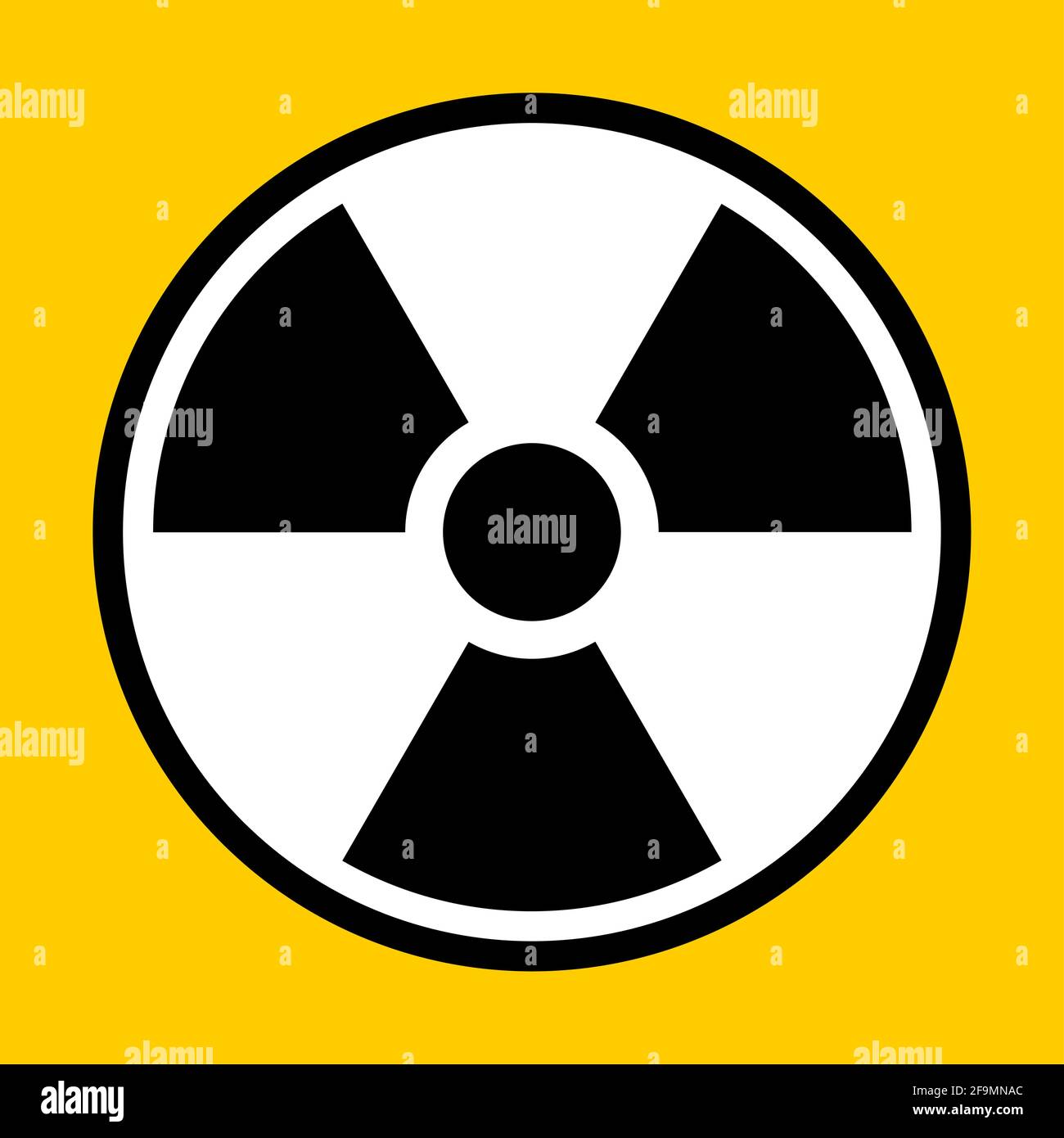 Danger nucléaire rayonnement ionisant symbole de danger de trèfle. Image vectorielle. Illustration de Vecteur