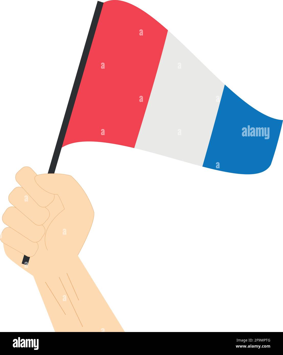 Main tenant et levant le drapeau maritime pour représenter le Illustration du vecteur numéro trois Illustration de Vecteur