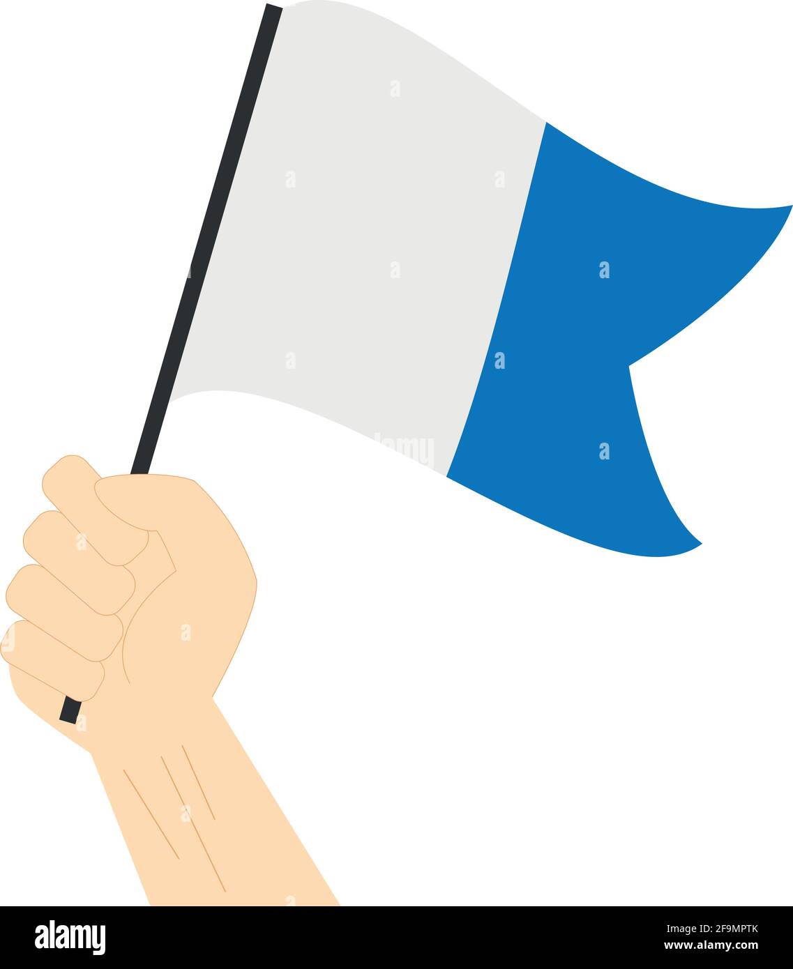 Main tenant et levant le drapeau maritime pour représenter le Lettre A Illustration vectorielle Illustration de Vecteur