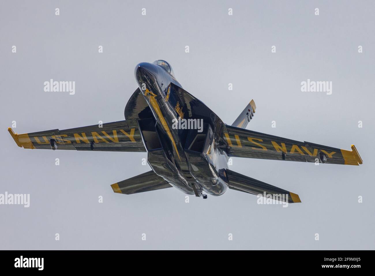 Le 15 avril 2021, les Blue Angels de la Marine américaine se présentent pour le spectacle aérien Sun N Fun à Lakeland, dans le centre de la Floride, aux États-Unis. Banque D'Images