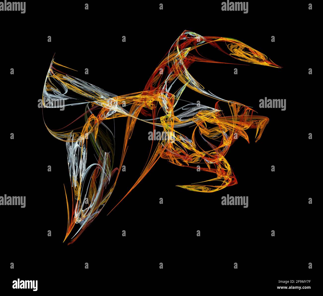 Image de flamme fractale surréaliste, créature abstraite d'art numérique colorée Banque D'Images