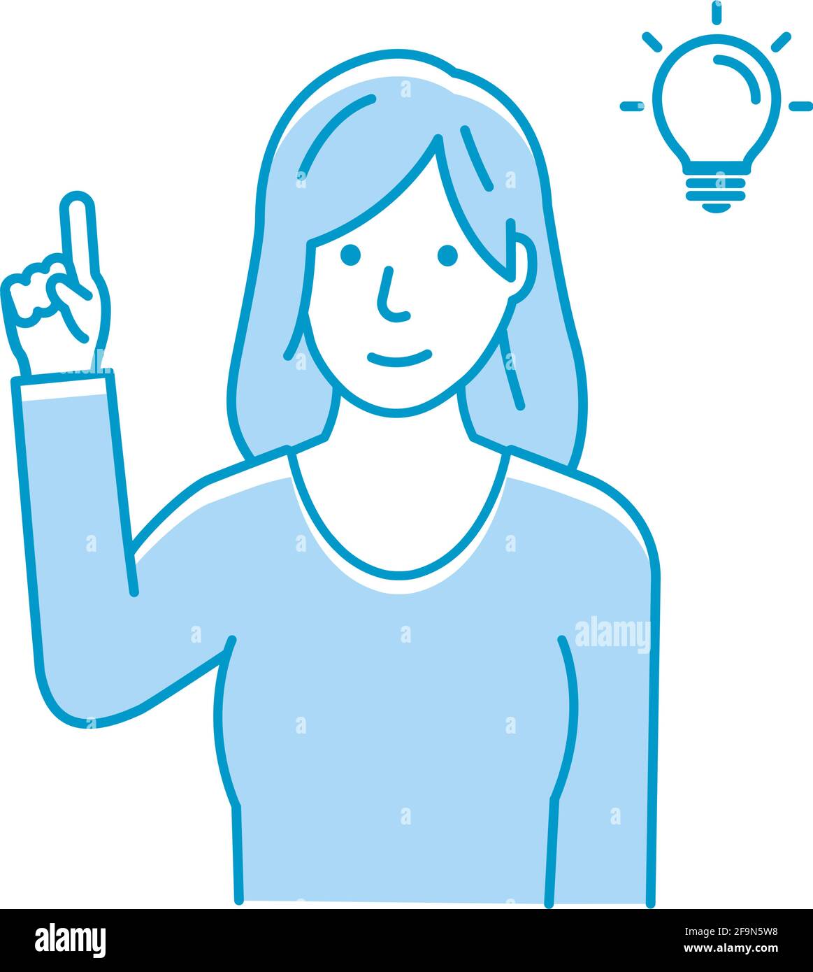 Illustration vectorielle d'une jeune femme ayant une bonne idée ( inspiration, innovation ) Illustration de Vecteur