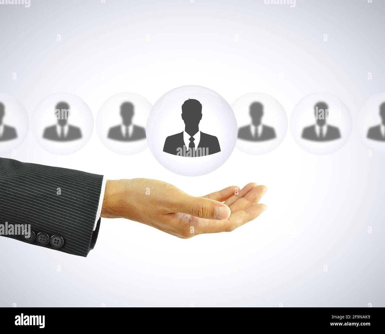 Main tenant homme d'affaires icône - résumé commercial - HR concept Banque D'Images