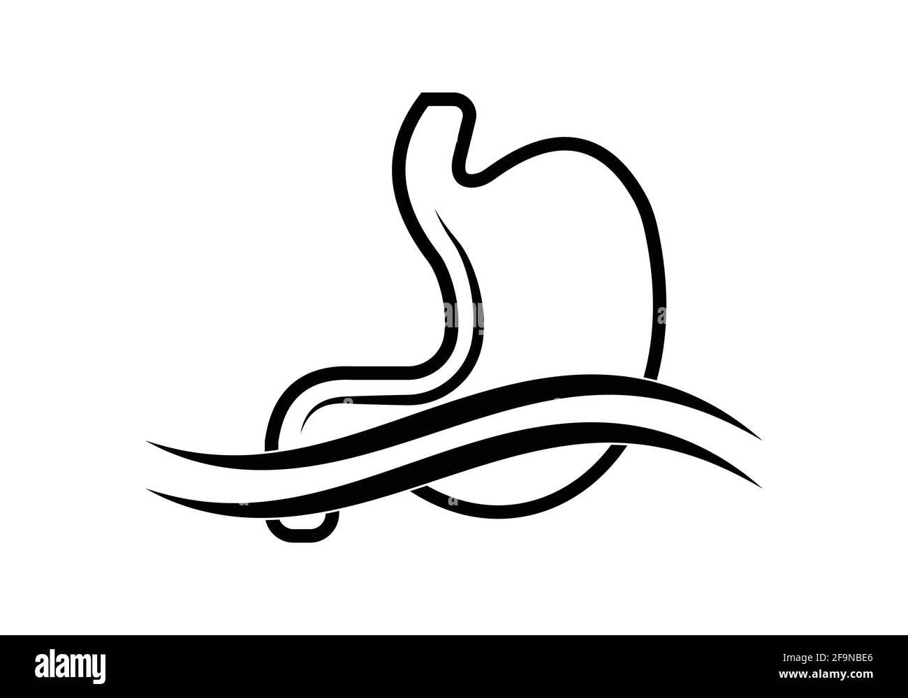 Modèle de logo de soins de l'estomac vecteur, symbole créatif, icône Illustration de Vecteur