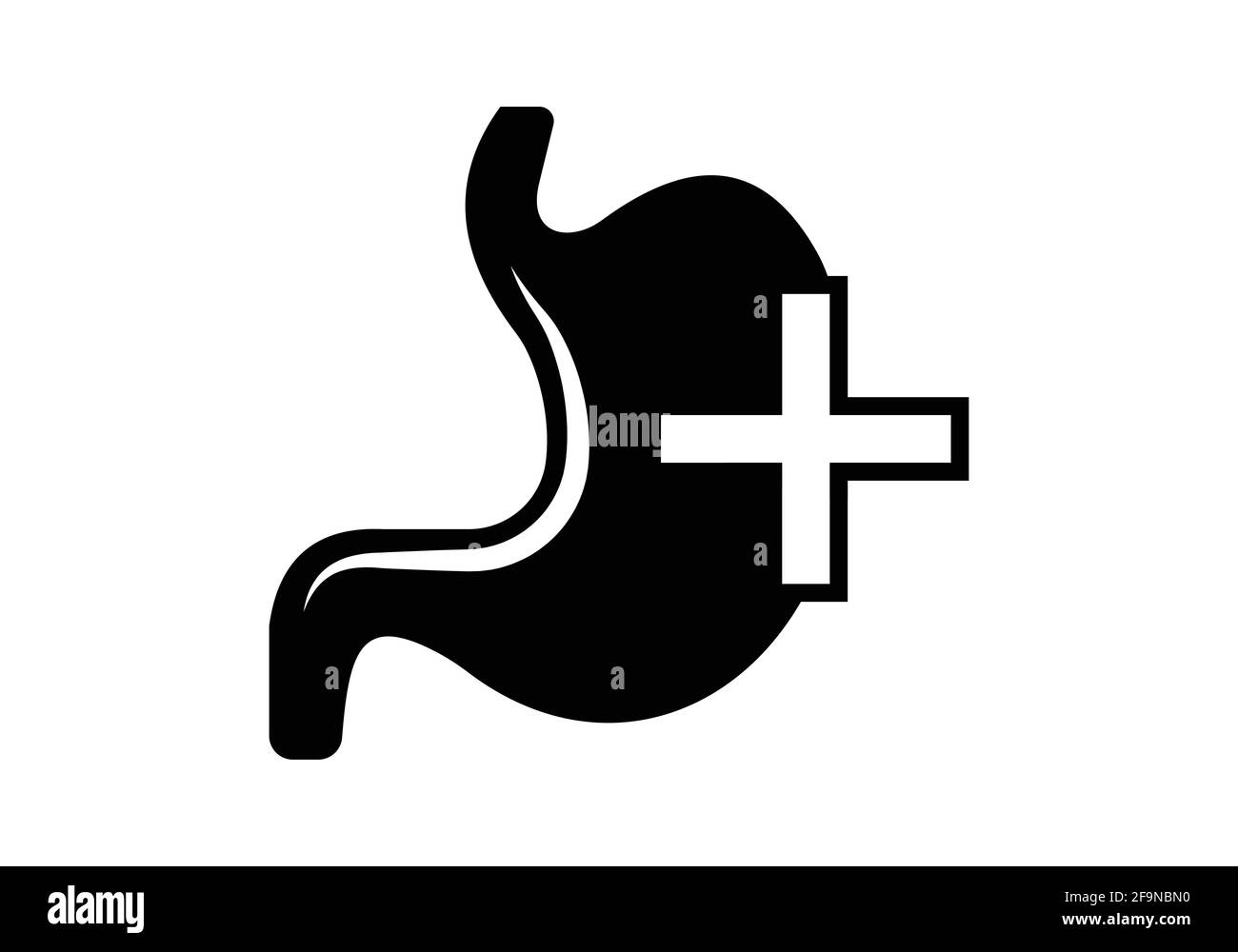 Modèle de logo de soins de l'estomac vecteur, symbole créatif, icône Illustration de Vecteur