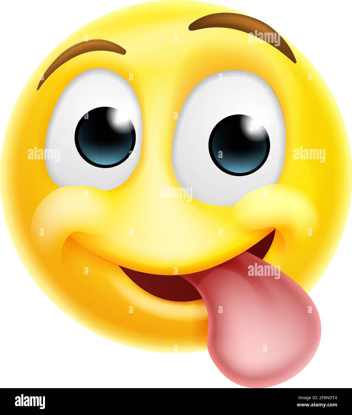Languette vers l'extérieur Cheeky Emoticon dessin animé Illustration de Vecteur