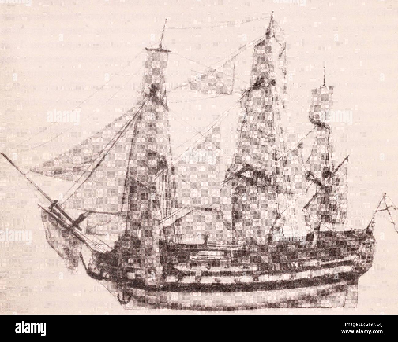 Modèle d'un navire à 54 canons de la fin du XVIIIe siècle. Banque D'Images