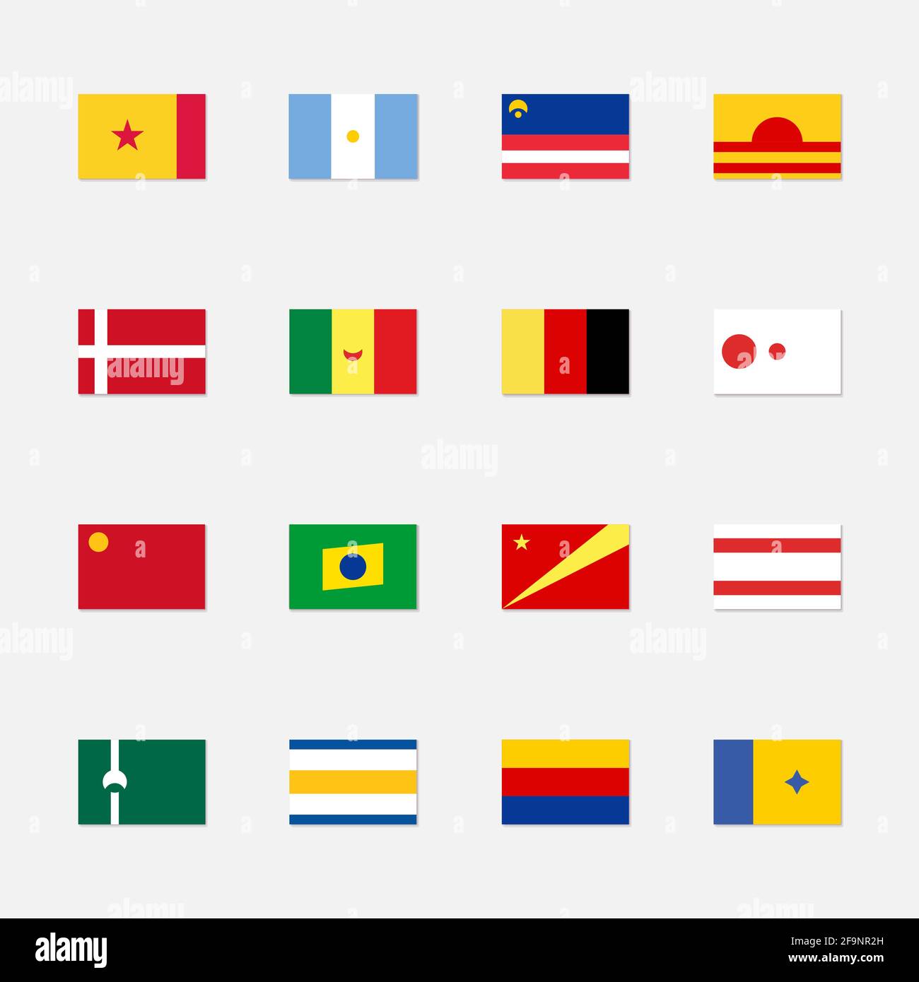 Ensemble de drapeaux de pays fictifs Illustration de Vecteur