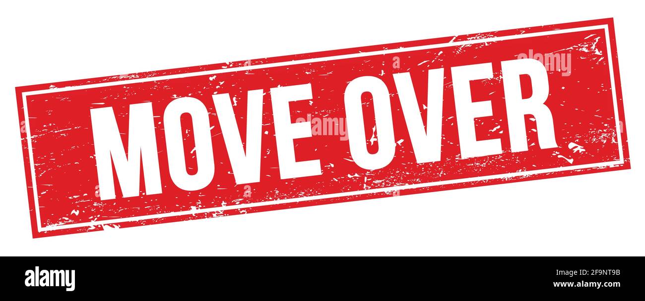 PASSEZ LE CURSEUR SUR le texte de l'affiche rouge en forme de rectangle de grungie. Banque D'Images