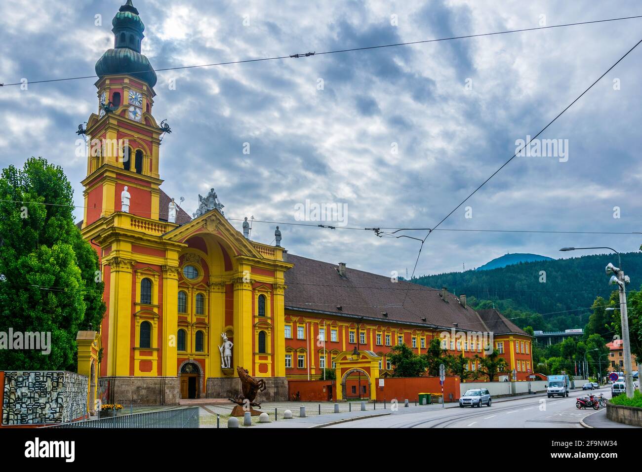 L'abbaye de Stift Wilten dans la ville autrichienne d'Innsbruck. Banque D'Images