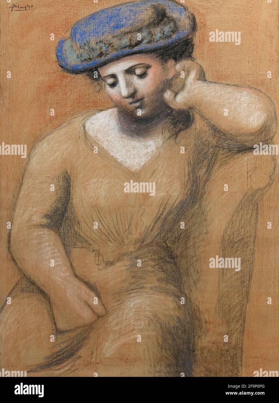 Femme assise avec chapeau, Pablo Picasso, 1921, Banque D'Images Femme assise avec chapeau, Pablo Picasso, 1921, Banque D'Images