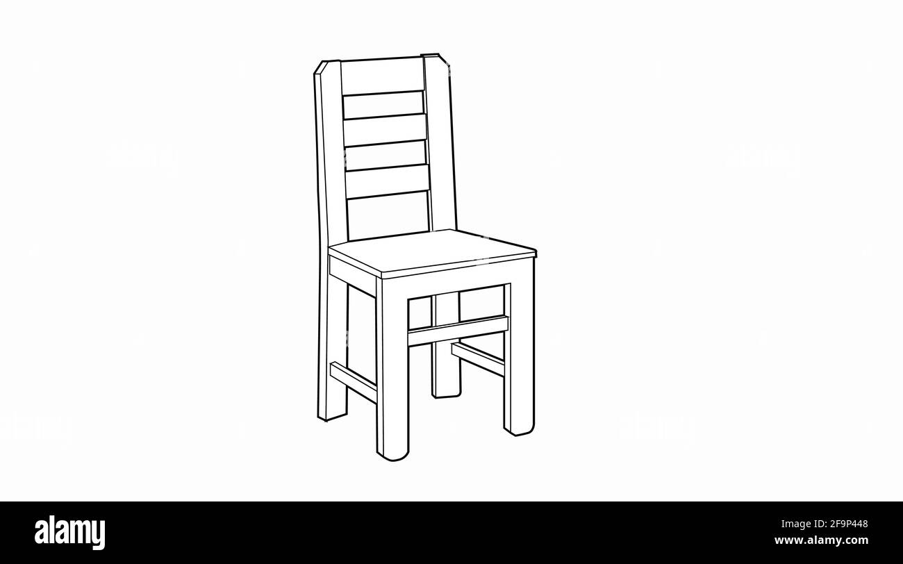 Illustration de la chaise noire et blanche. Illustration vectorielle isolée  d'une chaise classique en bois Image Vectorielle Stock - Alamy