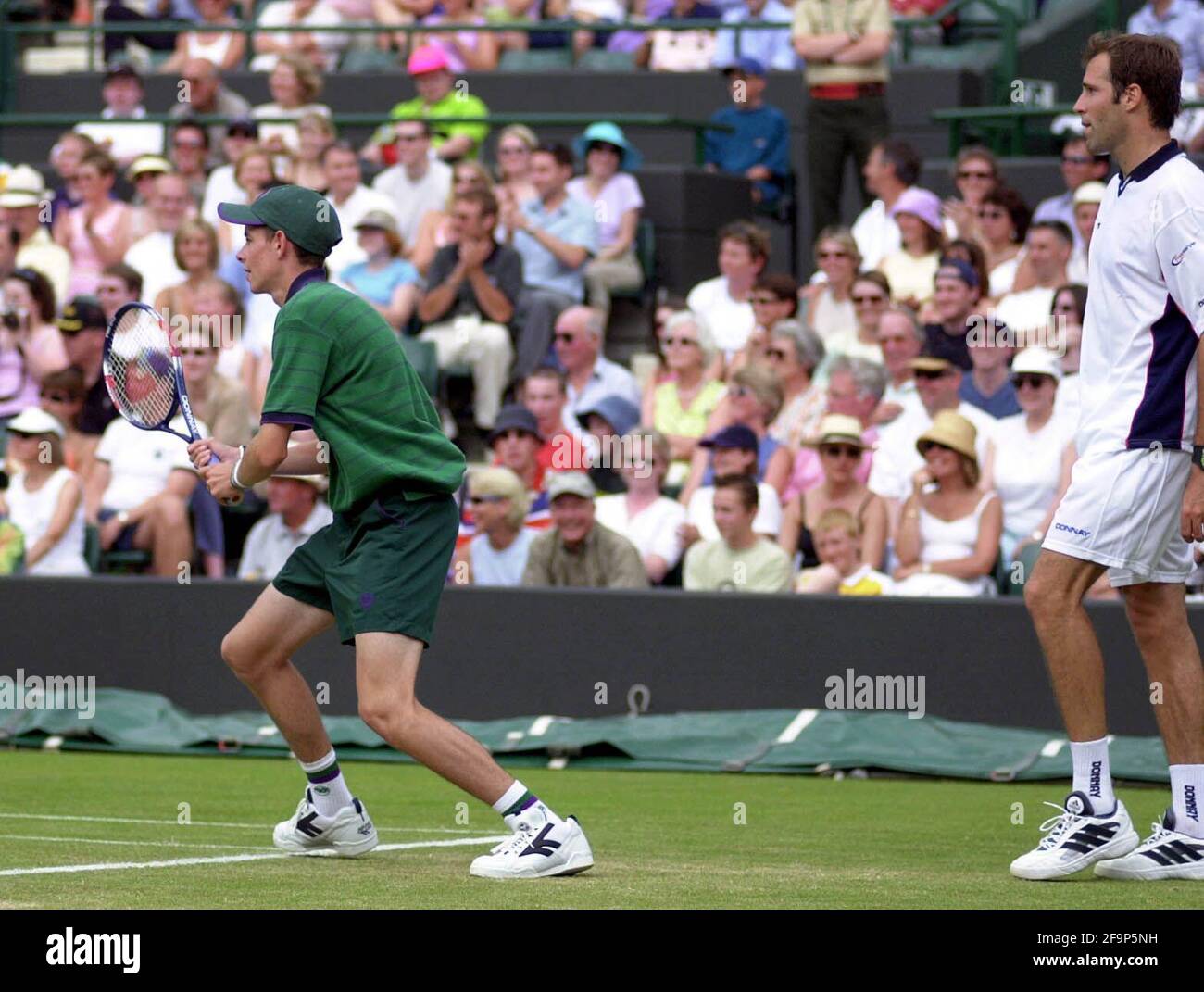 Championnats de tennis de Wimbledon juillet 2001 GORAN IVANISEVIC V GREG RUSEDSKI Banque D'Images