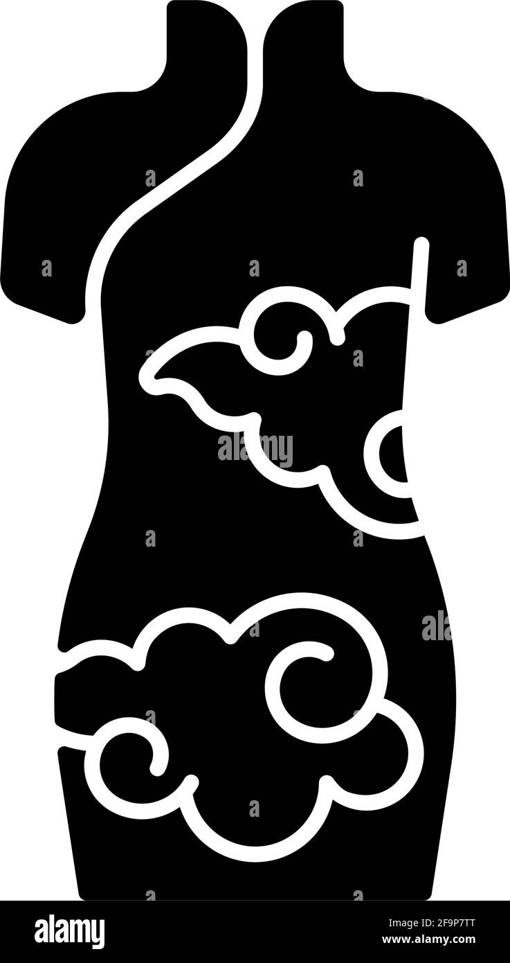 Icône de glyphe noir de cheongsam Illustration de Vecteur