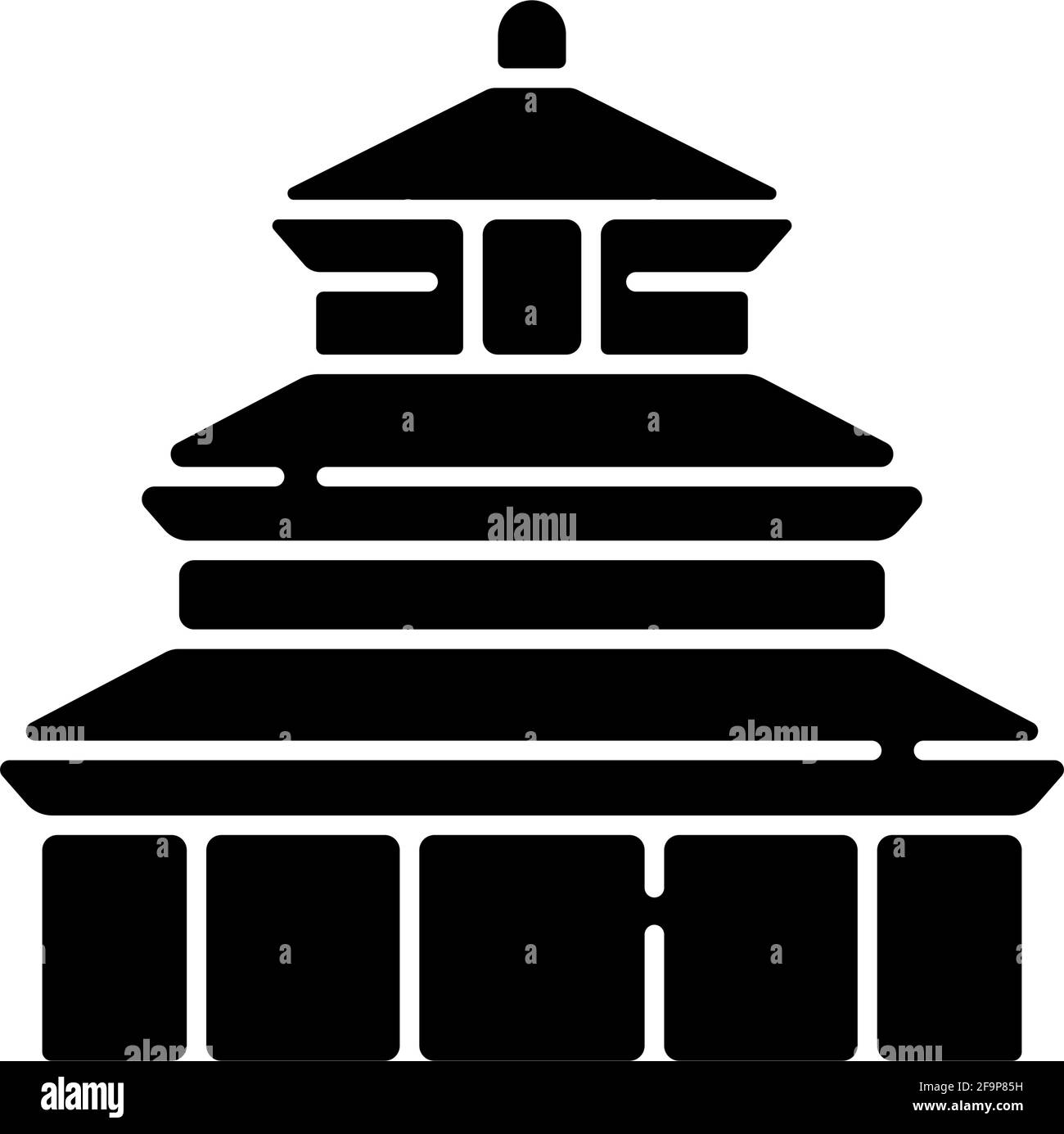 Icône en glyphe noir du Temple du ciel Illustration de Vecteur