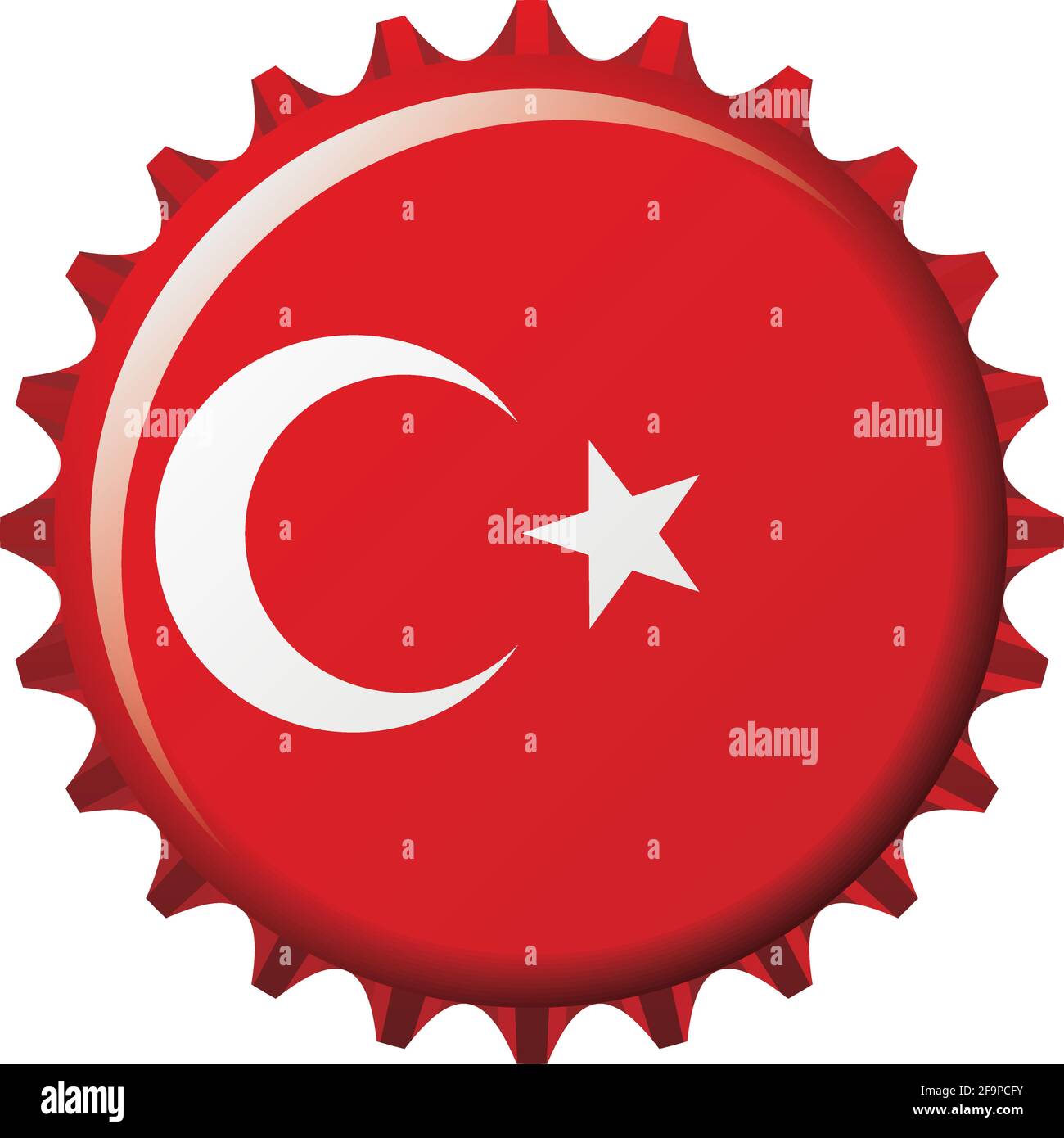 Drapeau national de la Turquie sur un bouchon de bouteille. Illustration vectorielle Illustration de Vecteur