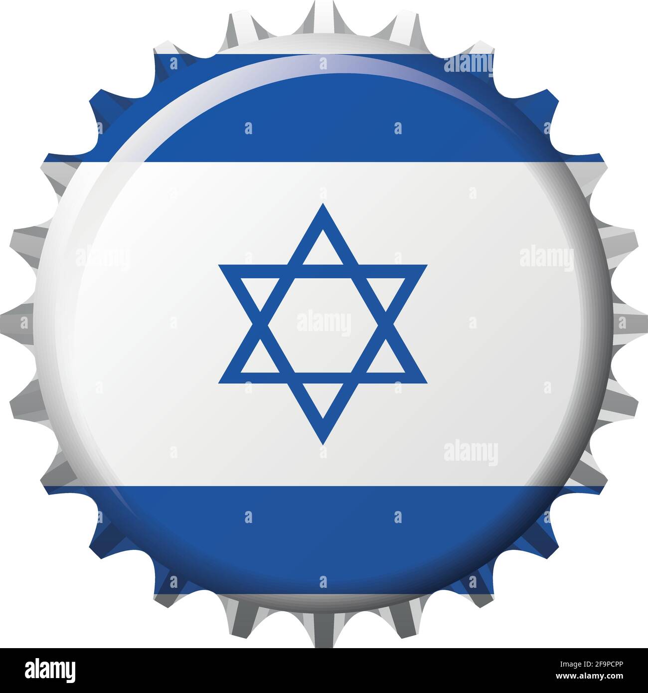 Drapeau national d'Israël sur un bouchon de bouteille. Illustration vectorielle Illustration de Vecteur