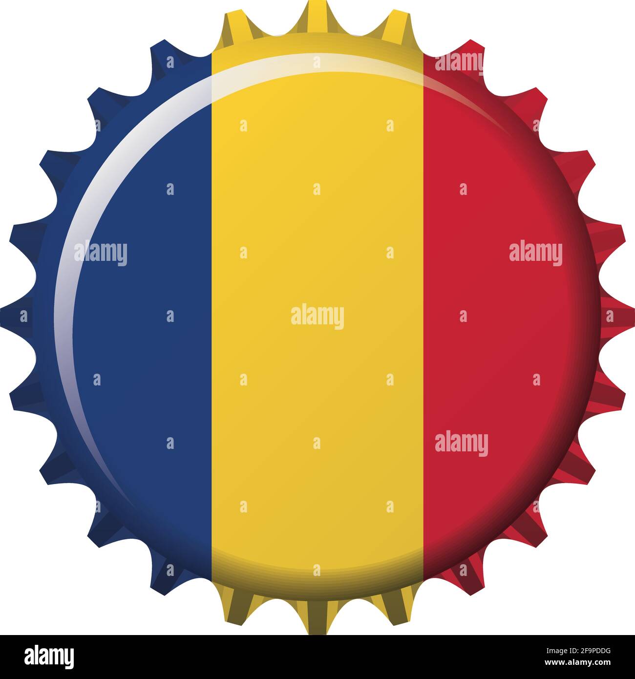 Drapeau national de la Roumanie sur un bouchon de bouteille. Illustration vectorielle Illustration de Vecteur
