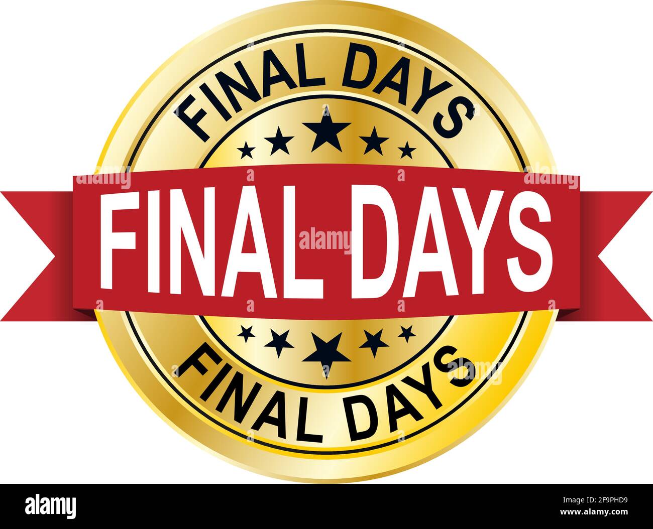 Emblème de la médaille d'or de la dernière journée sur fond blanc Illustration de Vecteur