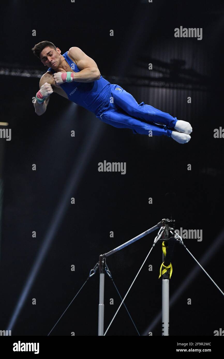 Basilea, Italie. 19 avril 2021. Carlo Macchini High bar (Italie) pendant la gymnastique artistique - championnat européen 2021, gymnastique à Basilea, Italie, avril 19 2021 crédit: Agence de photo indépendante/Alamy Live News Banque D'Images