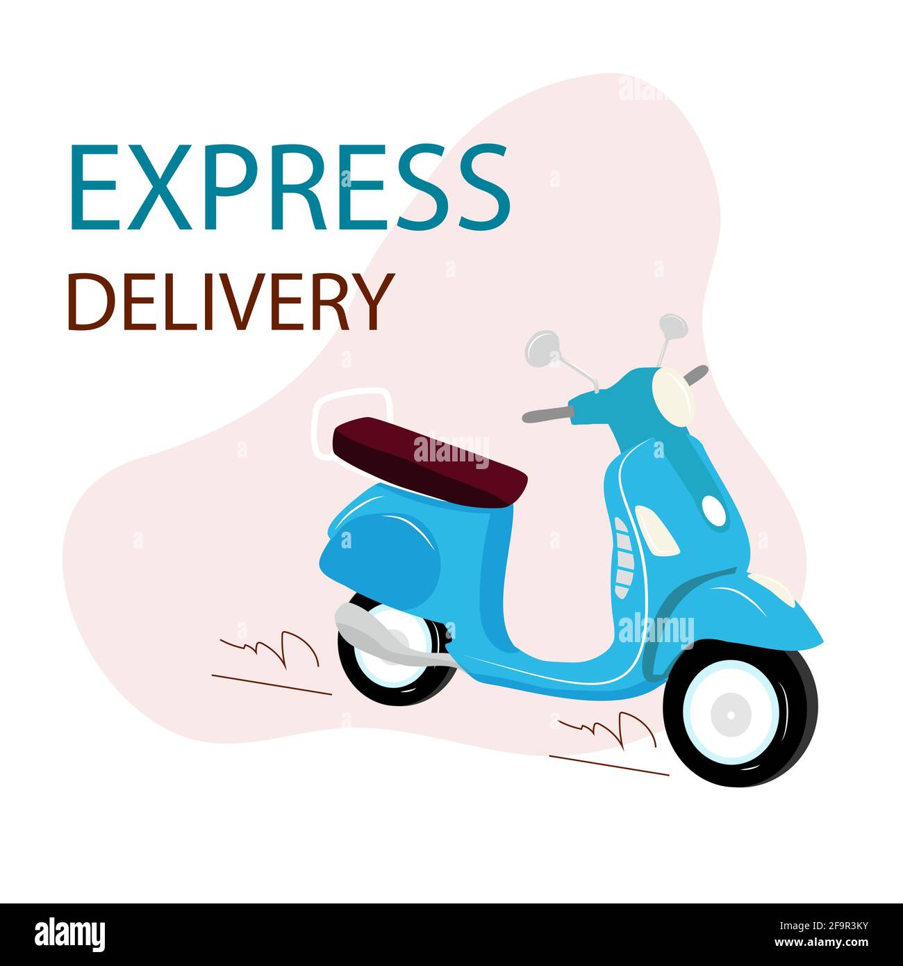 Moto bleue avec livraison par SMS Express. Service de livraison. Concept  d'expédition rapide. Illustration vectorielle plate. Scooter bleu sur fond  blanc. Pizza Image Vectorielle Stock - Alamy