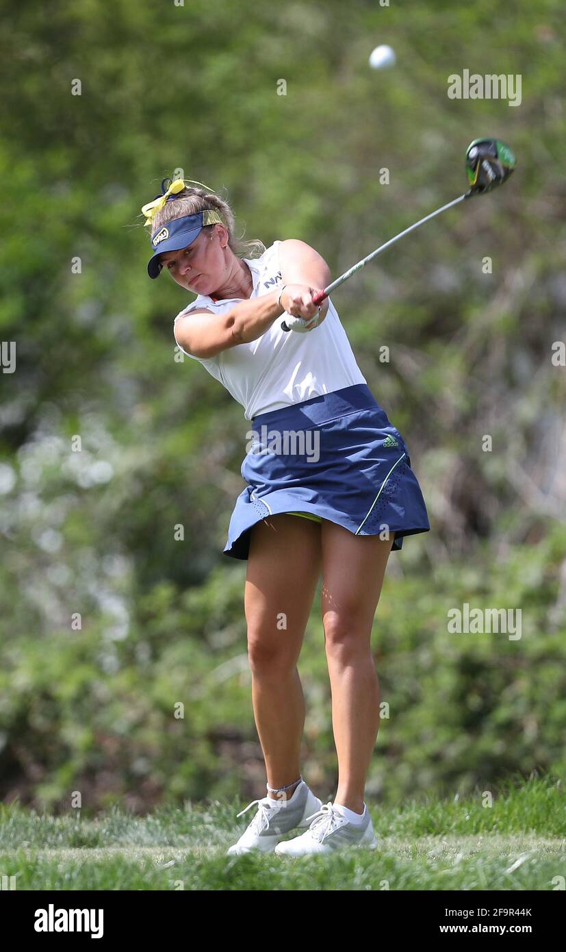 19 avril 2021 : Eliska Kocourkova de l'Université de l'Arizona du Nord participe aux Championnats de golf Big Sky 2021 de la NCAA au Arrowhead Golf Club, Molalla, OREGON. Larry C. Lawson/Cal Sport Media Banque D'Images