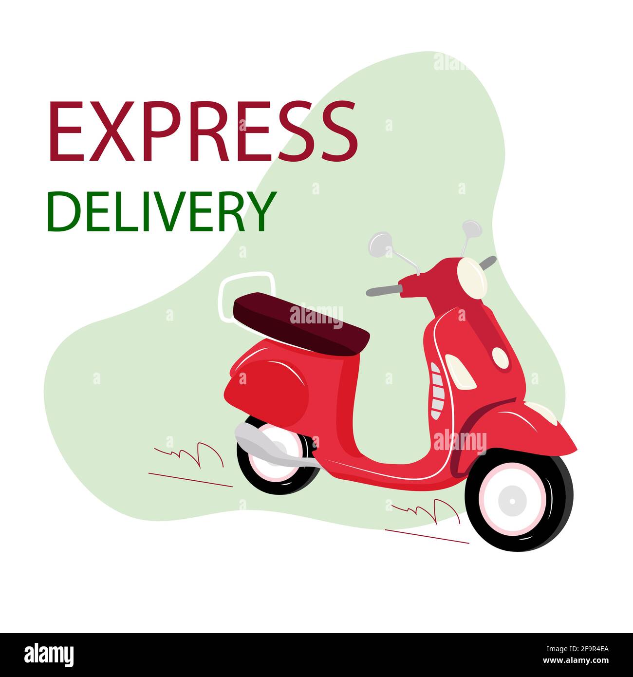 Moto rouge avec livraison par SMS Express. Service de livraison. Concept  d'expédition rapide. Illustration vectorielle plate. Scooter rouge sur fond  blanc. Pizza Image Vectorielle Stock - Alamy