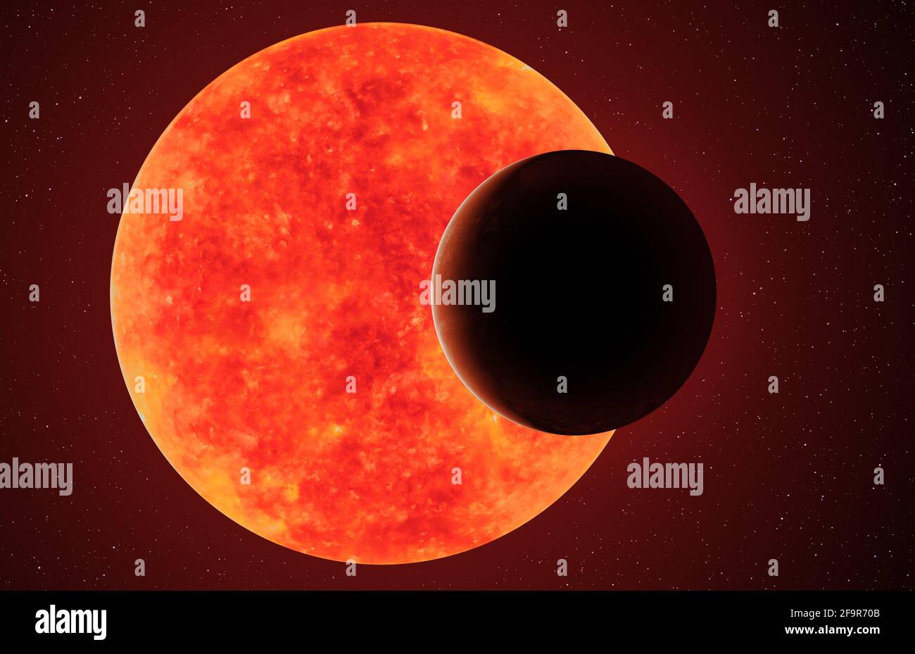 Exoplanet contre la naine rouge, éléments de cette image fournis par la NASA Banque D'Images