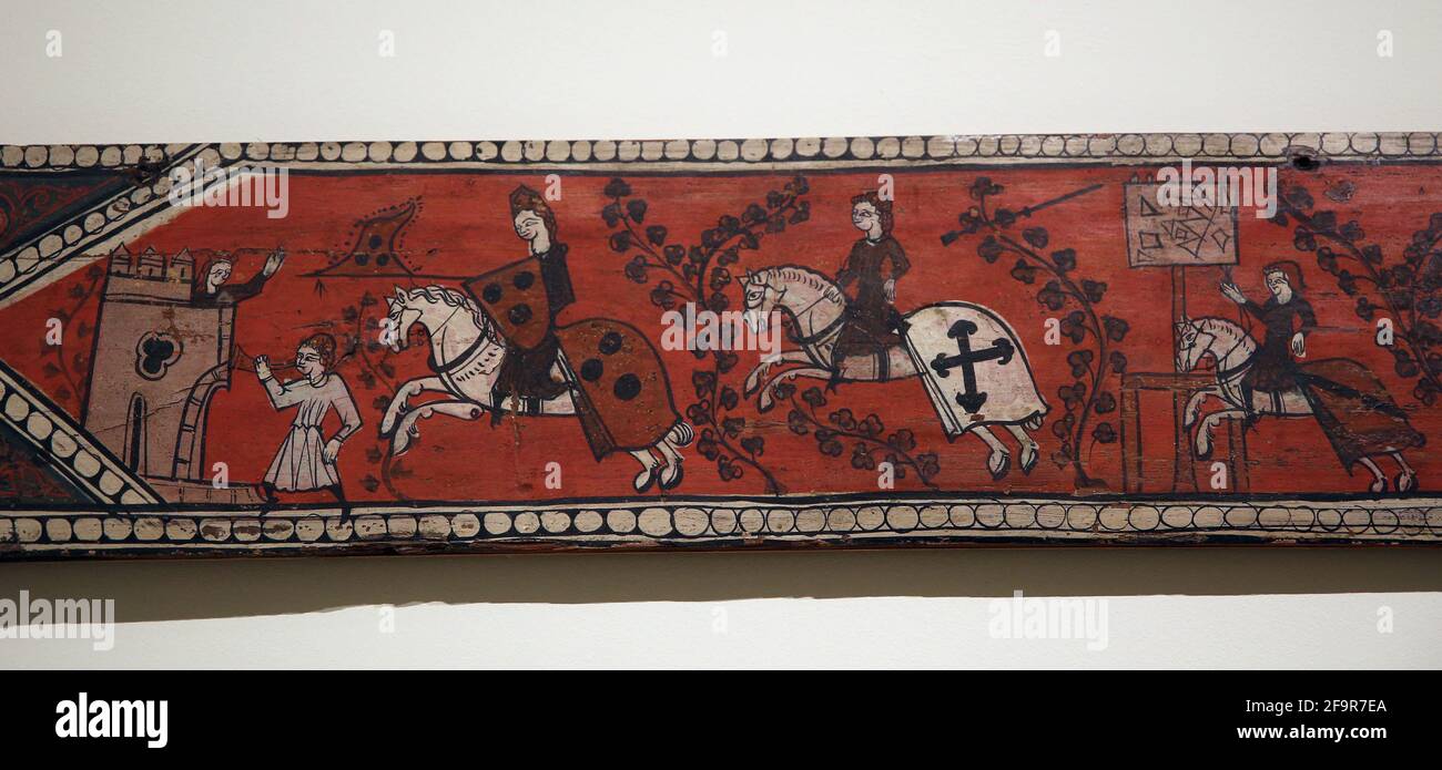 Scène droite. xiiie siècle. Tempera sur bois. Musée national d'Art de Catalogne. Barcelone. Catalogne. Espagne. Banque D'Images