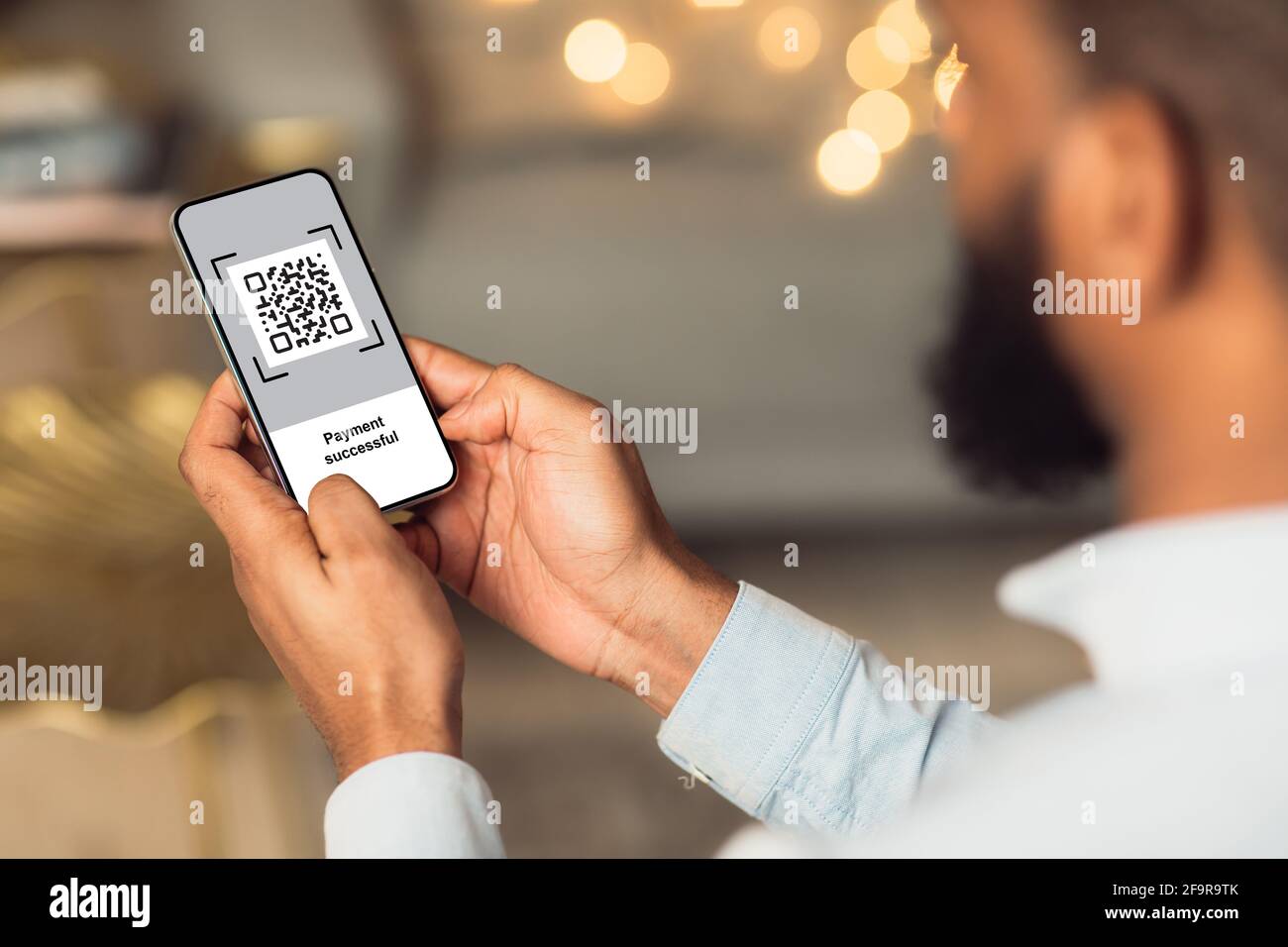 Code QR sur l'écran du téléphone mobile, gros plan Banque D'Images