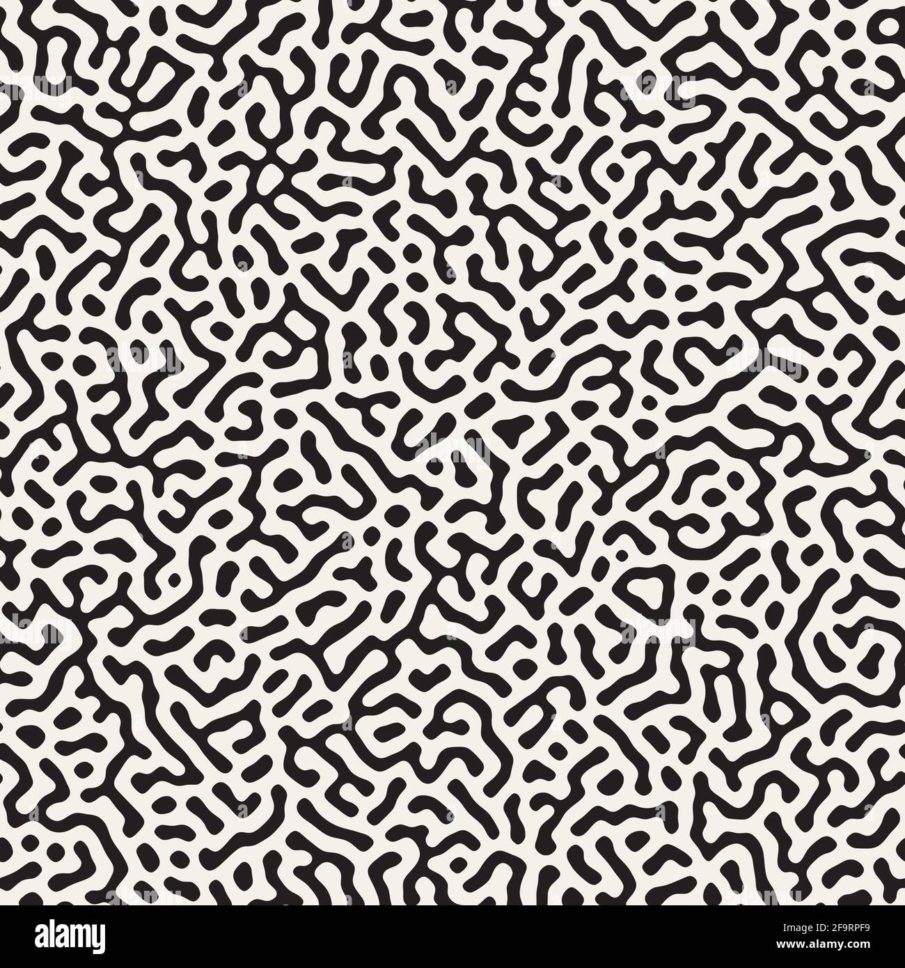 Motif vectoriel tendance sans couture. Texture organique monochrome. Abstrait arrondi lignes salissantes arrière-plan élégant. Illustration de Vecteur