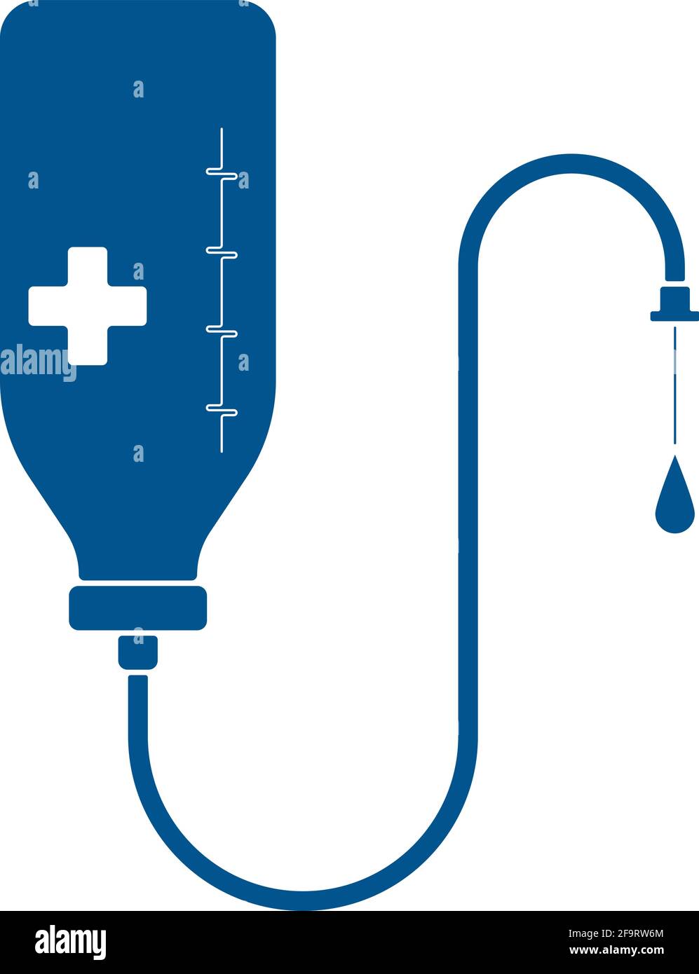Compteur de gouttes médicales bleu avec icône de vecteur de croix blanche isolée. Illustration du compteur de gouttes plat. Concept de santé médicale Illustration de Vecteur