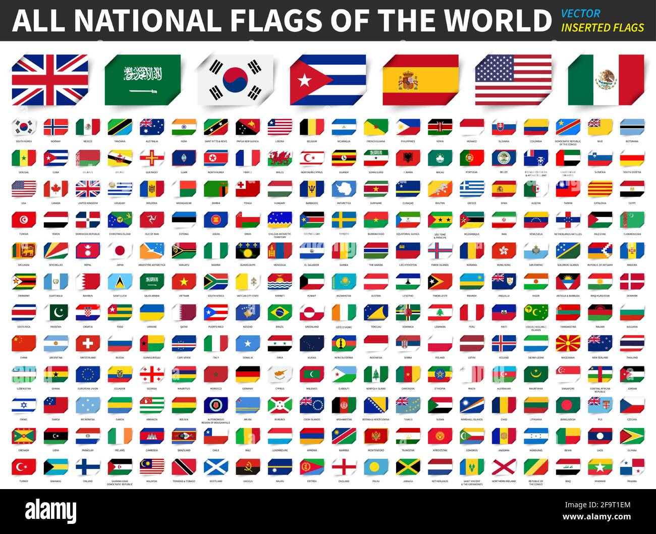 Tous les drapeaux nationaux du monde . Modèle de drapeau en papier