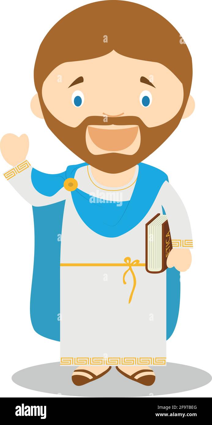 Personnage de dessin animé Aristote. Illustration vectorielle. Collection d'histoire pour enfants. Illustration de Vecteur