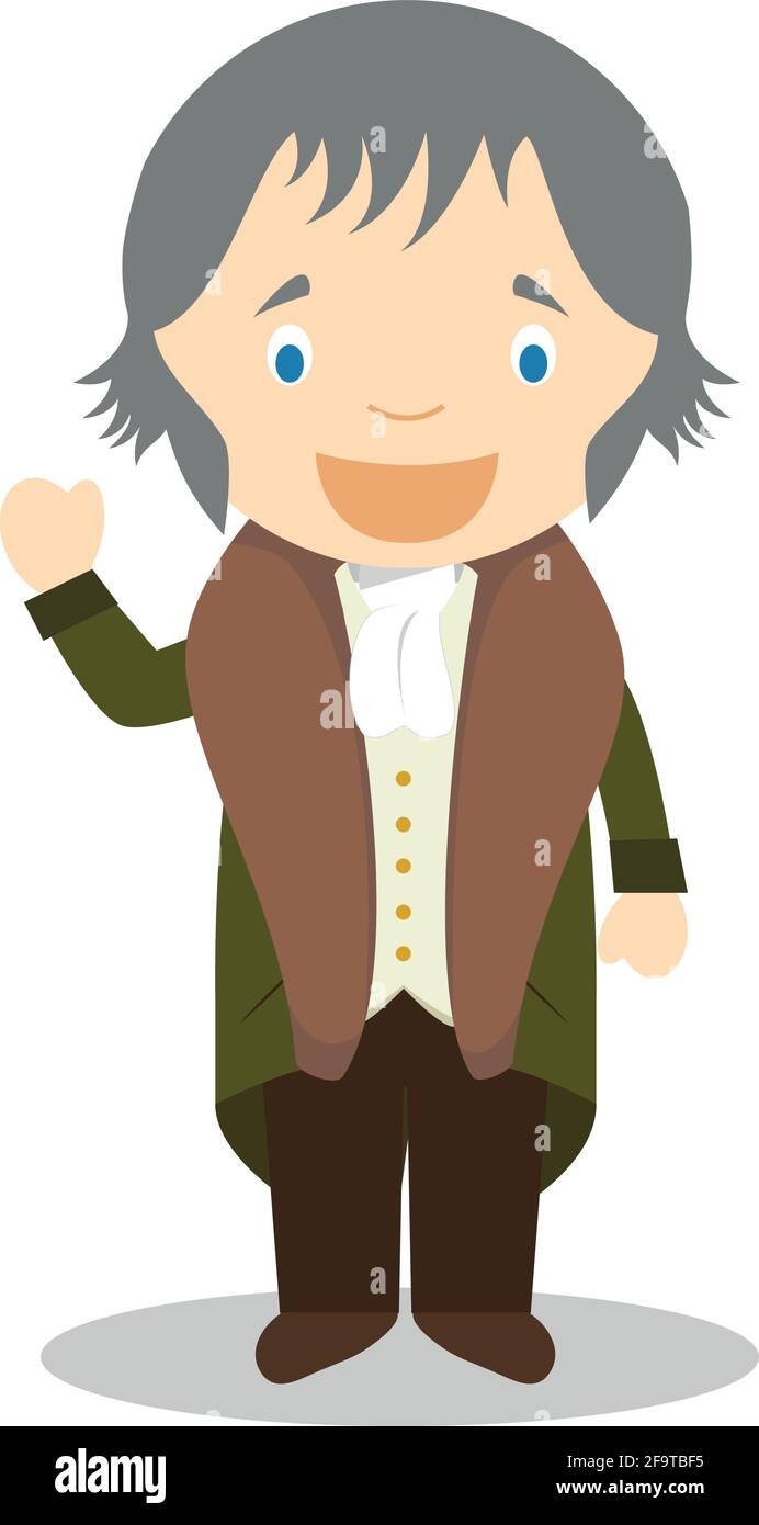 Personnage de dessin animé Friedrich Hegel. Illustration vectorielle. Collection d'histoire pour enfants. Illustration de Vecteur