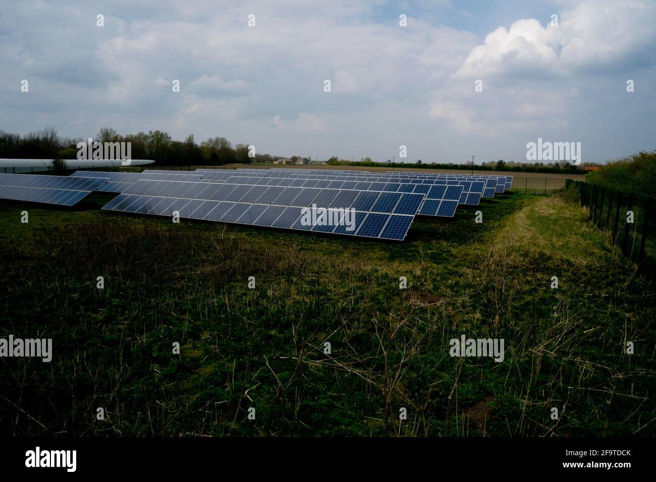 Ferme solaire d'énergie électrique renouvelable , Mars Cambridgeshire Banque D'Images