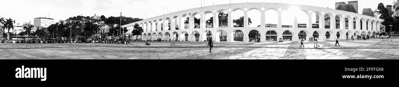 Vue panoramique sur les Arches de Lapa (Viaduc) à Rio de Janeiro Brésil Banque D'Images