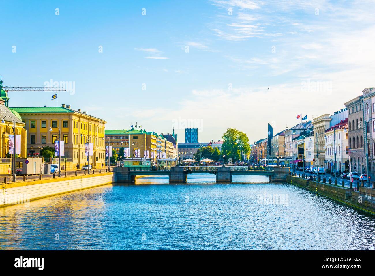 Vue sur le grand canal du port (stora hamn kanalen) En suédois Goteborg Banque D'Images