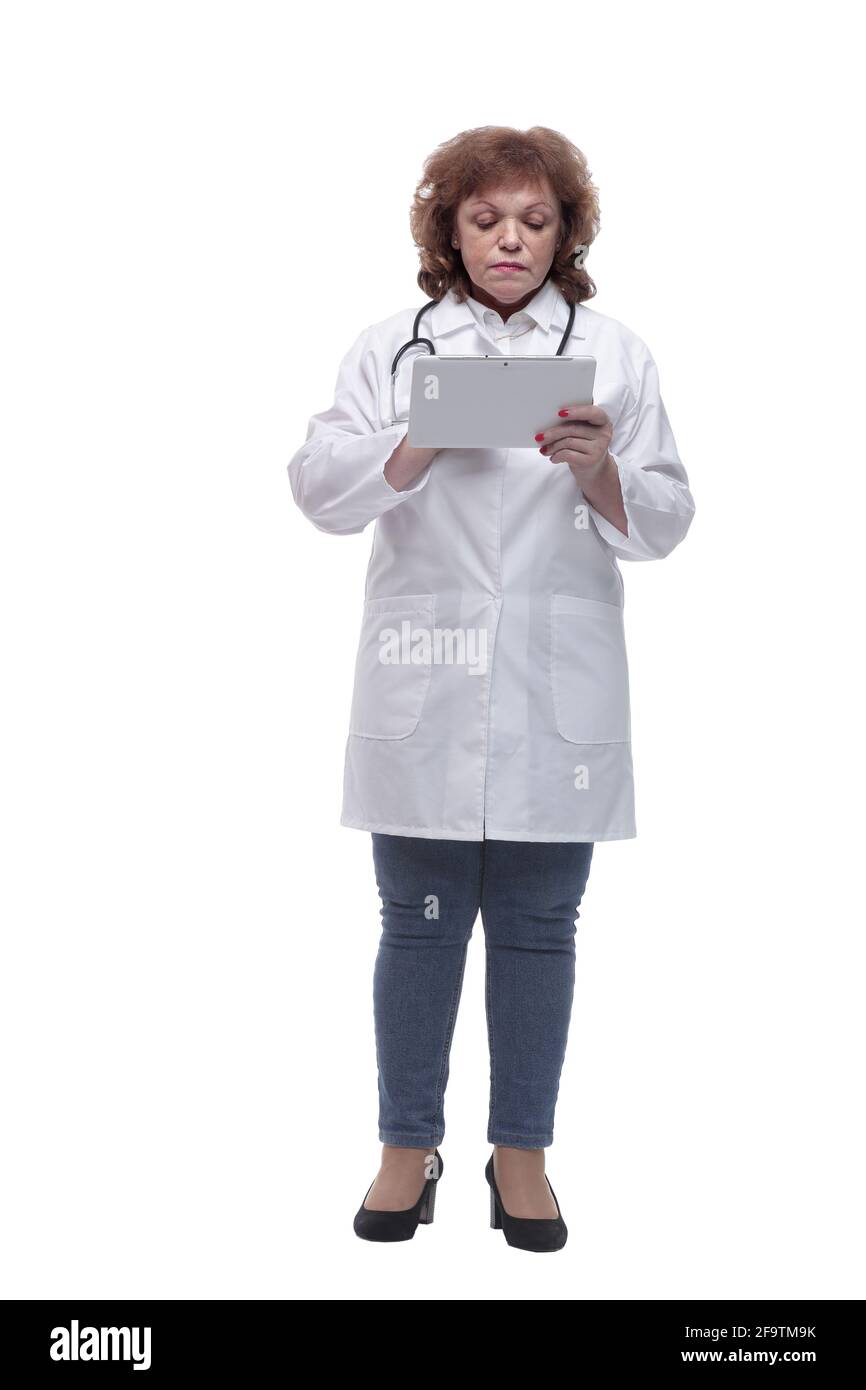en pleine croissance. femme médecin avec une tablette numérique. Banque D'Images