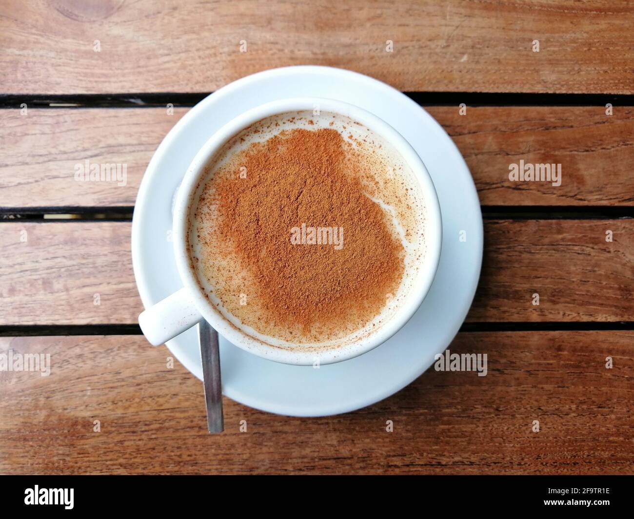 Sahlep (ou salep, Sahleb ou Sahlab), une boisson crémeuse chaude turque du Moyen-Orient servie avec de la cannelle. Il est populaire en hiver. Banque D'Images