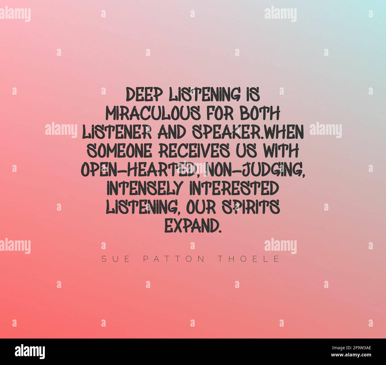 Belle Citation Sur L Ecoute Profonde Sur Fond Rose Photo Stock Alamy