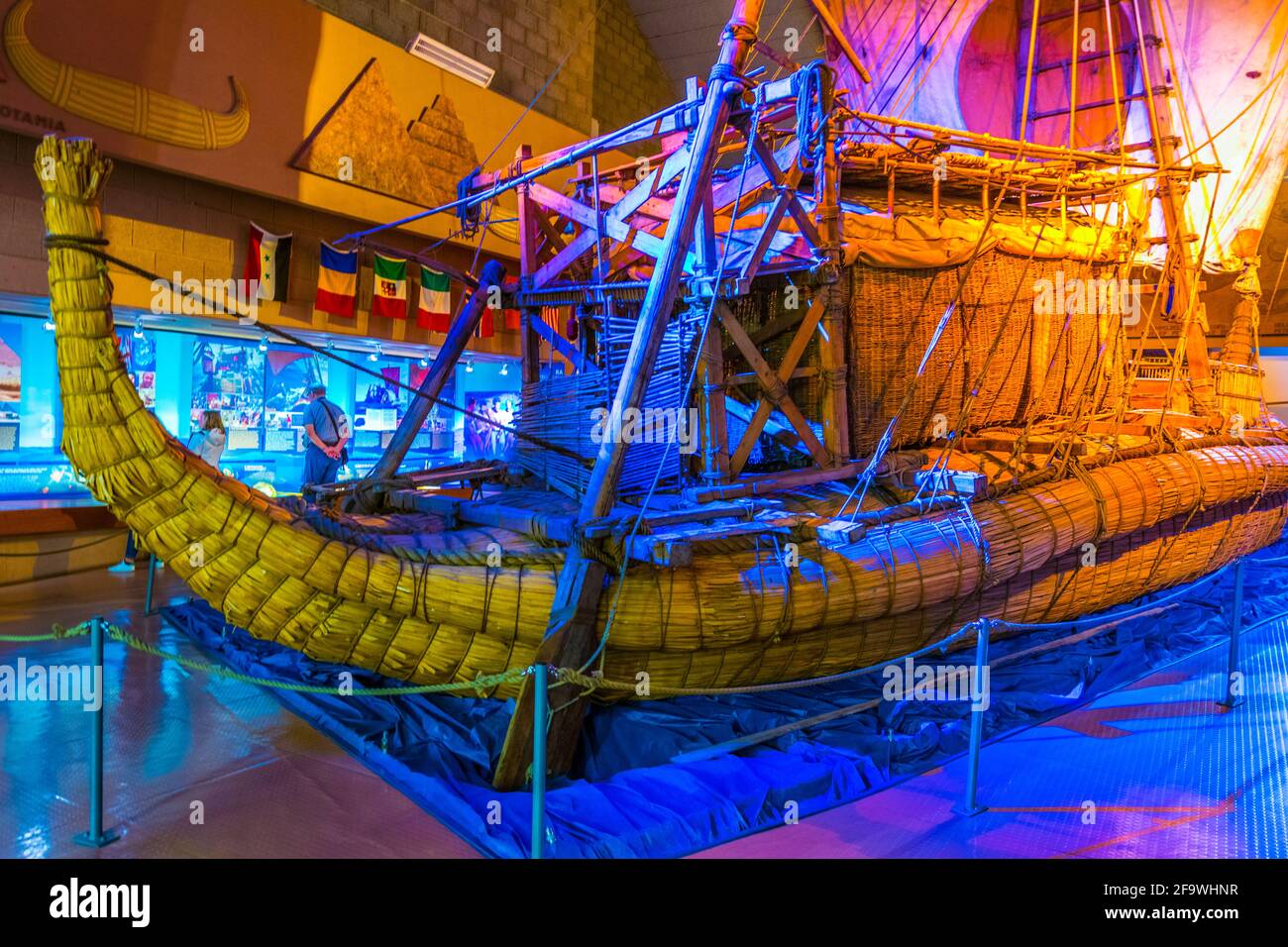 OSLO, NORVÈGE, 24 AOÛT 2016 : intérieur du musée Kon Tiki à Oslo, Norvège Banque D'Images