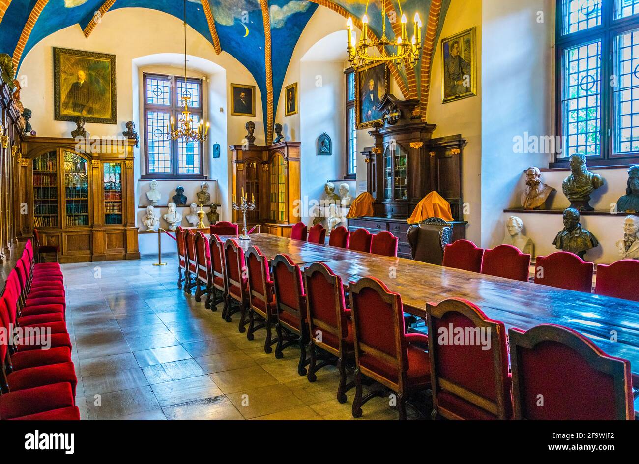 CRACOVIE, POLOGNE, 11 AOÛT 2016 : intérieur du Collegium Maius à l'intérieur du musée de l'université jagiellonienne de Cracovie/Cracovie, Pologne. Banque D'Images