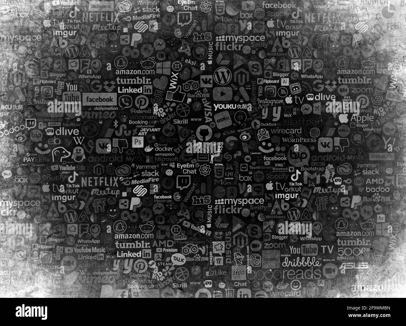 médias sociaux, conception de fond de réseau social Banque D'Images