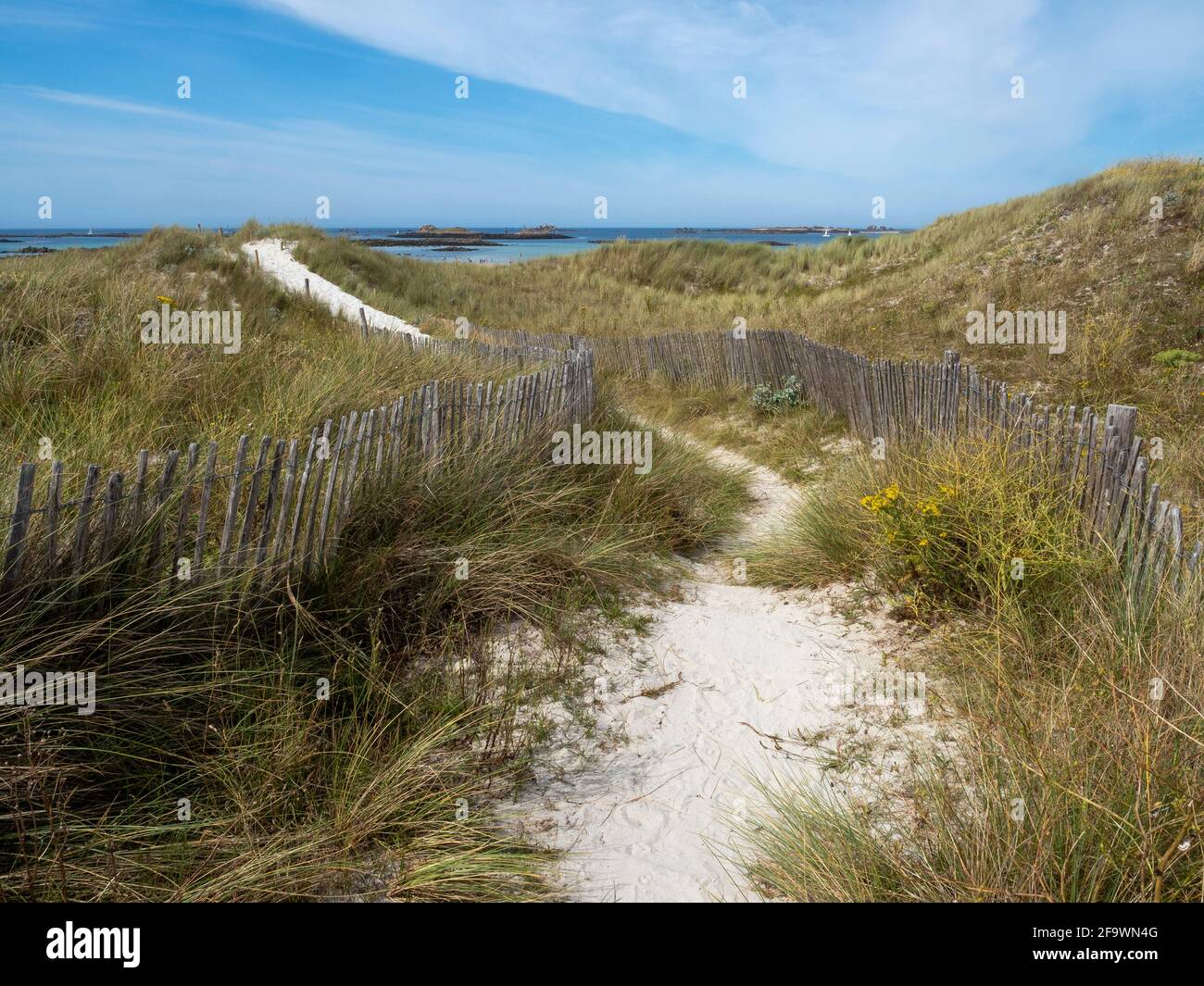Sentier menant aux plages de sable blanc, presqu'île Sainte Marguerite