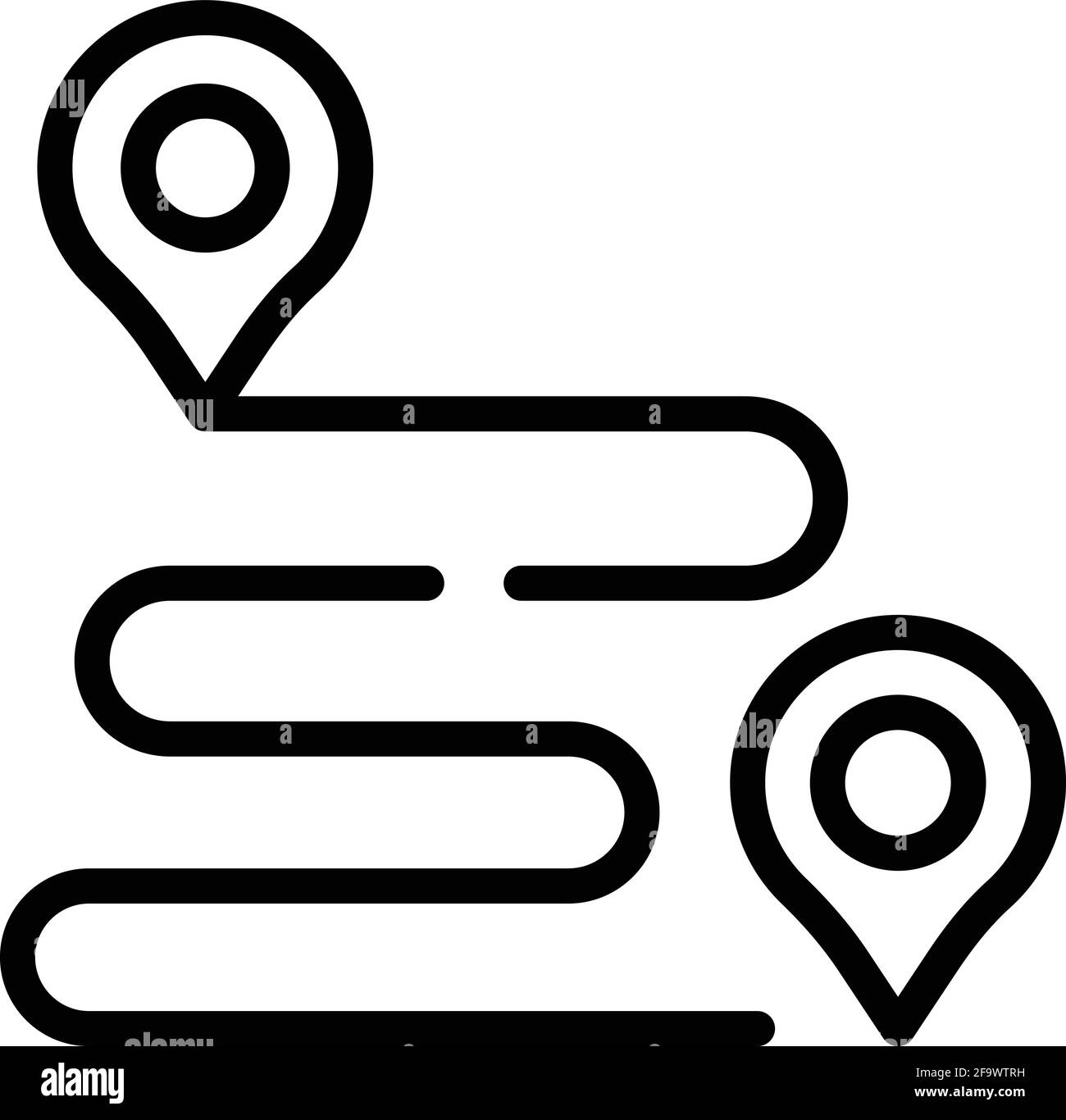 Icône d'itinéraire de natation. Contour route de natation icône de vecteur pour la conception de Web isolée sur fond blanc Illustration de Vecteur