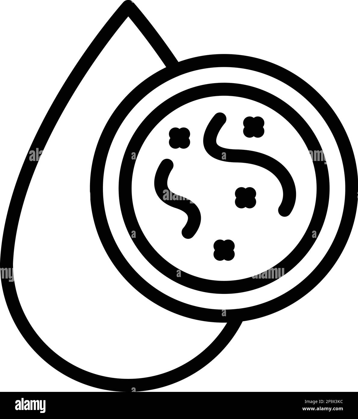 Icône goutte d'eau polluée. Contour de l'icône de vecteur de goutte d'eau polluée pour la conception de sites Web isolée sur fond blanc Illustration de Vecteur