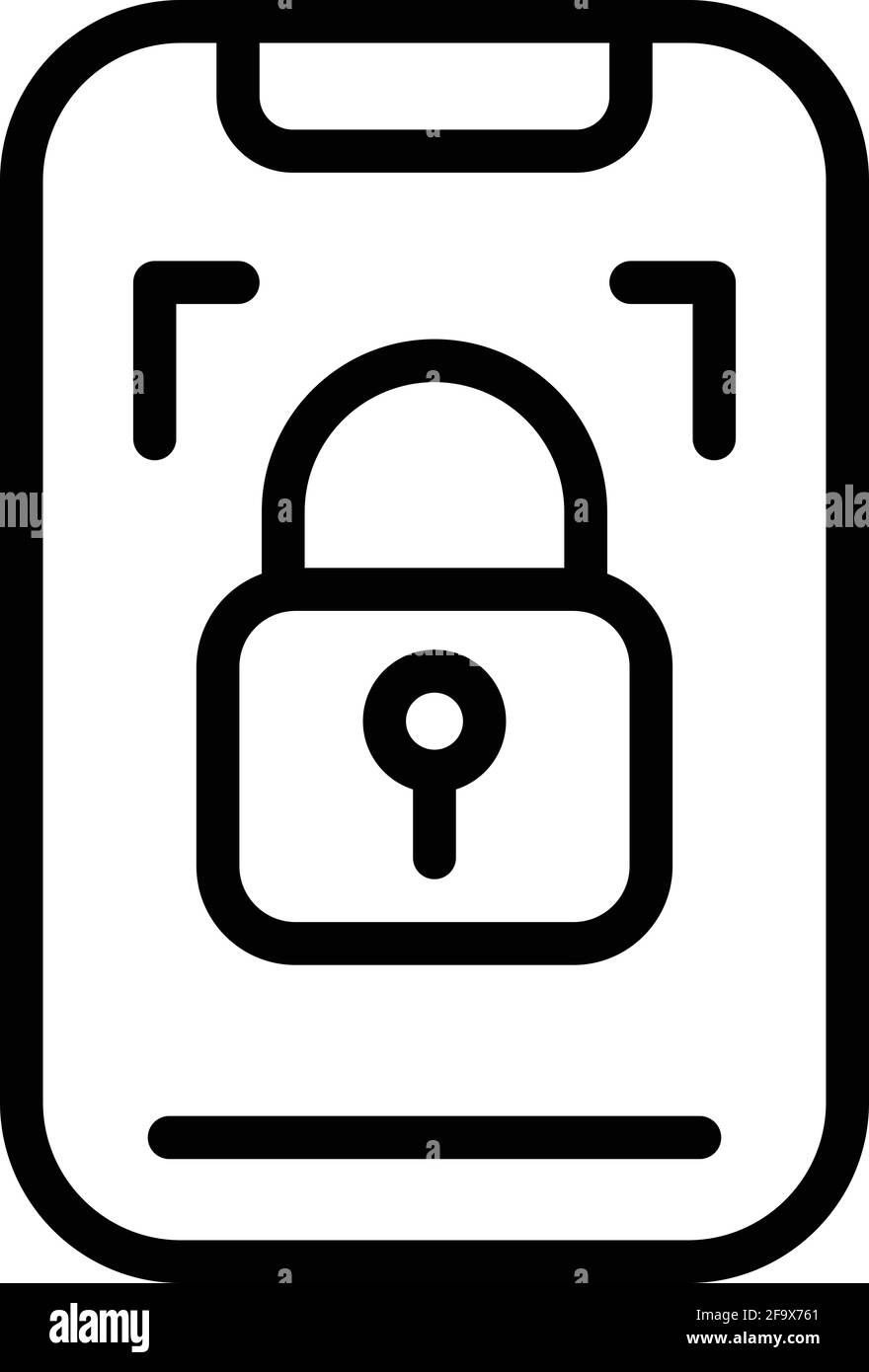 Icône téléphone verrouillé. Contour icône de vecteur de téléphone verrouillé pour la conception Web isolée sur fond blanc Illustration de Vecteur